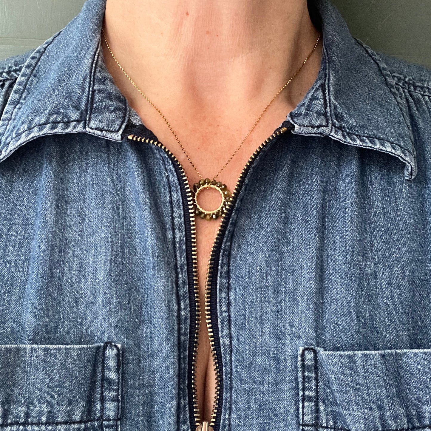 Denim Blue Iolite (Midi Bead) Pendant Necklace