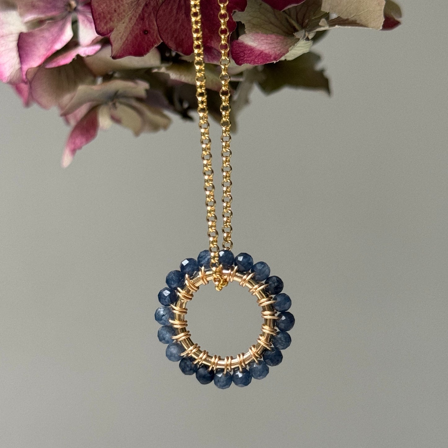 Denim Blue Iolite (Midi Bead) Pendant Necklace