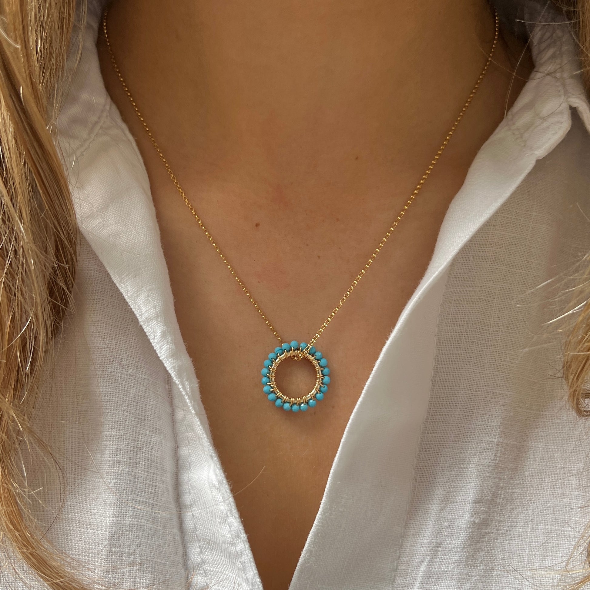 Turquoise (Midi Bead) Pendant Necklace